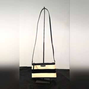 Kate Spade Crossbody PROJECT BAG Small Black Cream Striped PVC Magenta Hot Pink